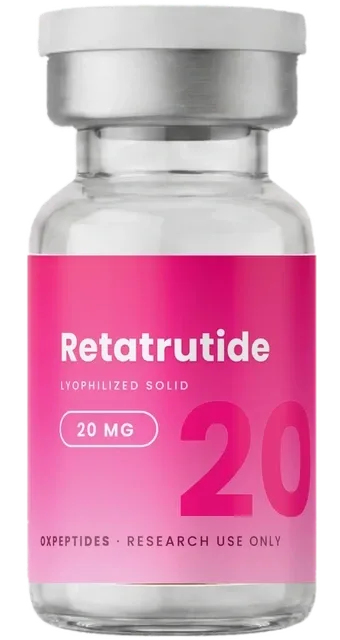 Fiole de Retatrutide 20 mg OXpeptides, poudre lyophilisée